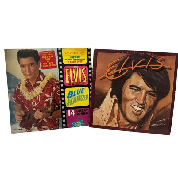 Elvis Presley Vinyl LP Set Blue Hawaii & Welcome To My World 2 Albums RCA Victor - Picture 1 of 4